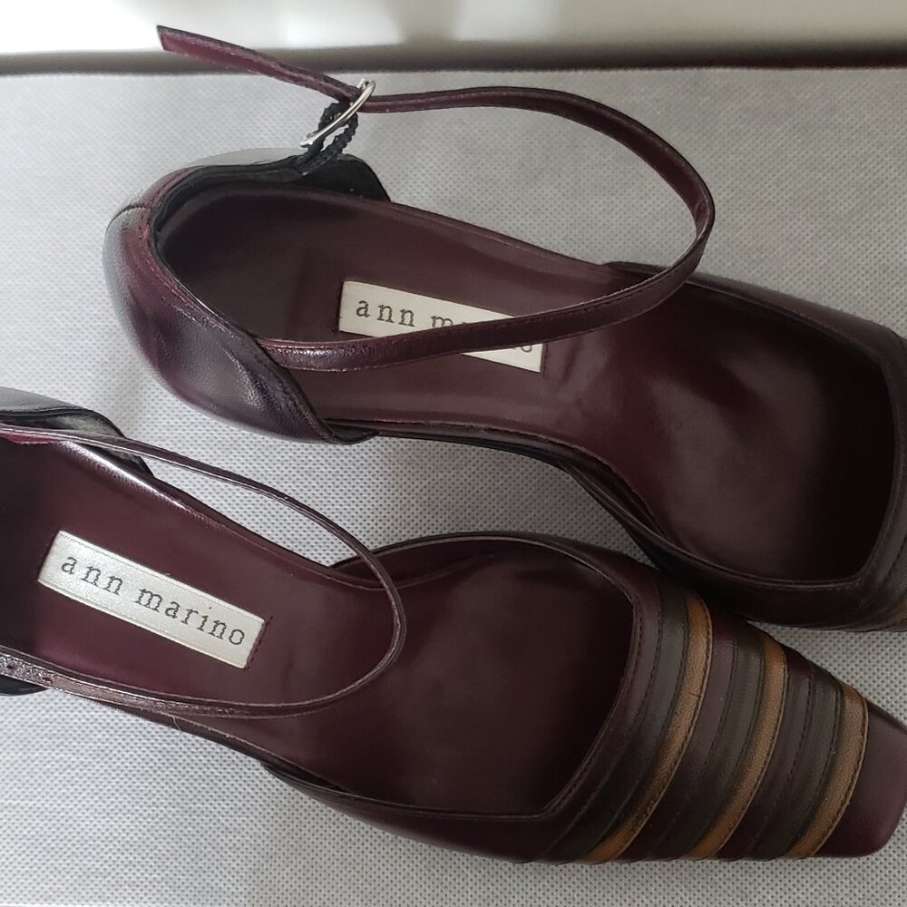 ANN MARINO WONEN'S MULTICOLORED LEATHER HIGH HEEL SHOES SIZE 8.5. - Picture 2 of 6